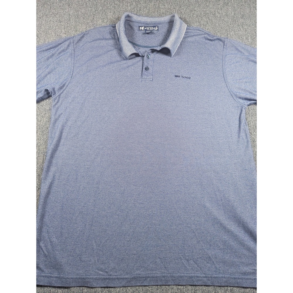 Big Dogs Mens XL Blue Heathered Modal Blend Short Sleeve Polo Shirt